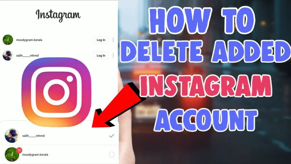 delete an added instagram account