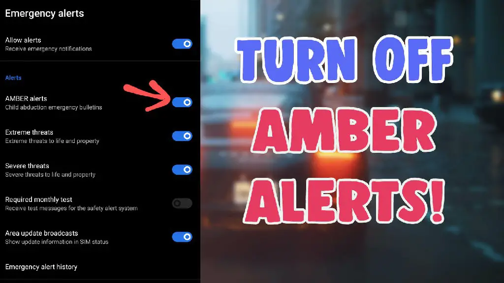 turn off amber alerts on android and iphone