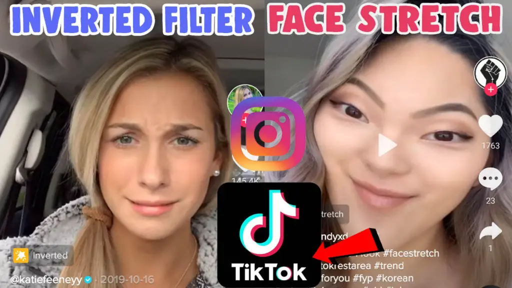 get and use inverted filter tiktok face stretch