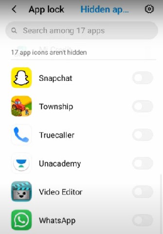 how to hide apps in mi