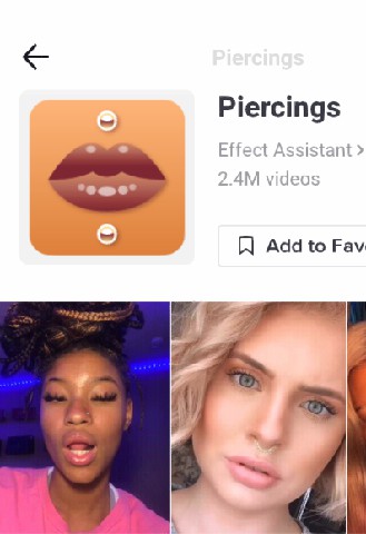 piercing filter on tiktok icon