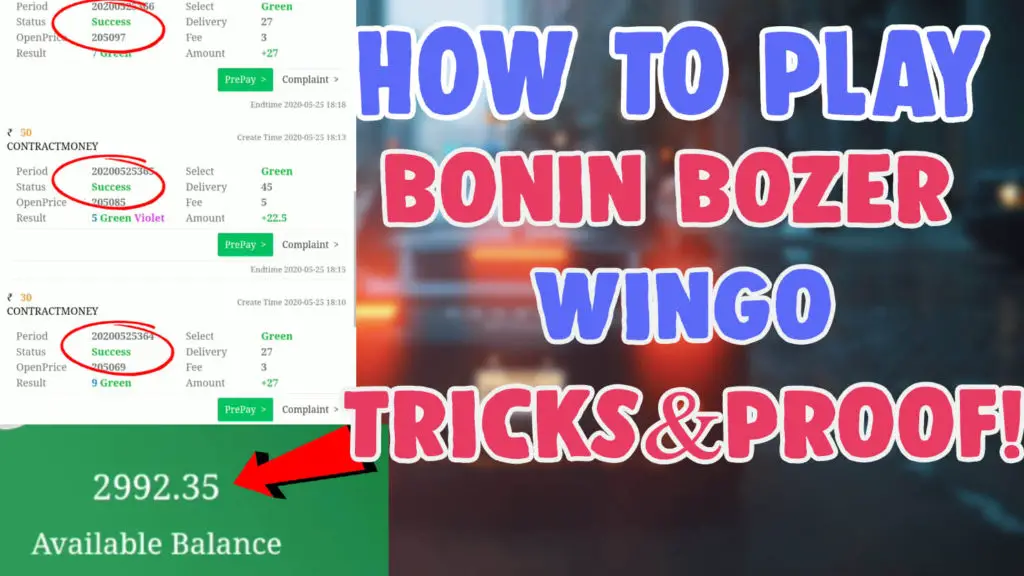 How To Use bonin Bozer WinGo Trading Winning Tricks and Tips with earning proof 2020 