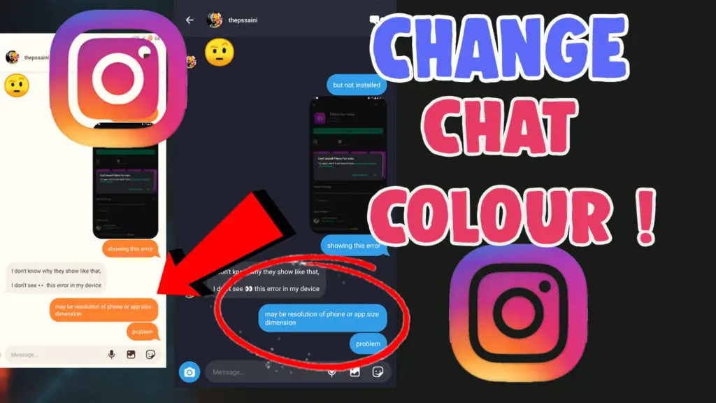 change chat bubble colour instagram ios android