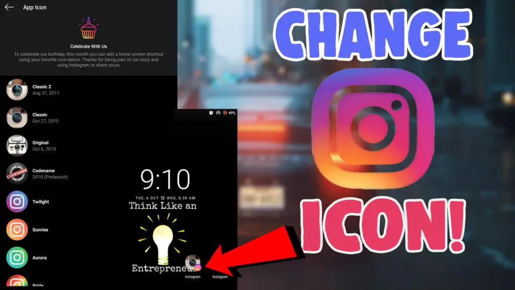 change instagram app icon android ios