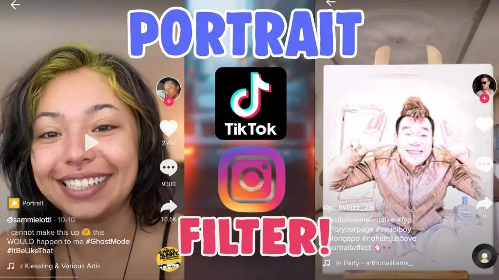 portrait filter tiktok effect instagram