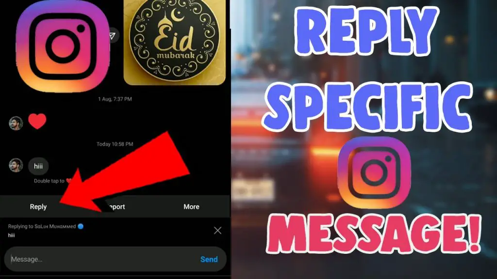 how to reply to specific message in Instagram