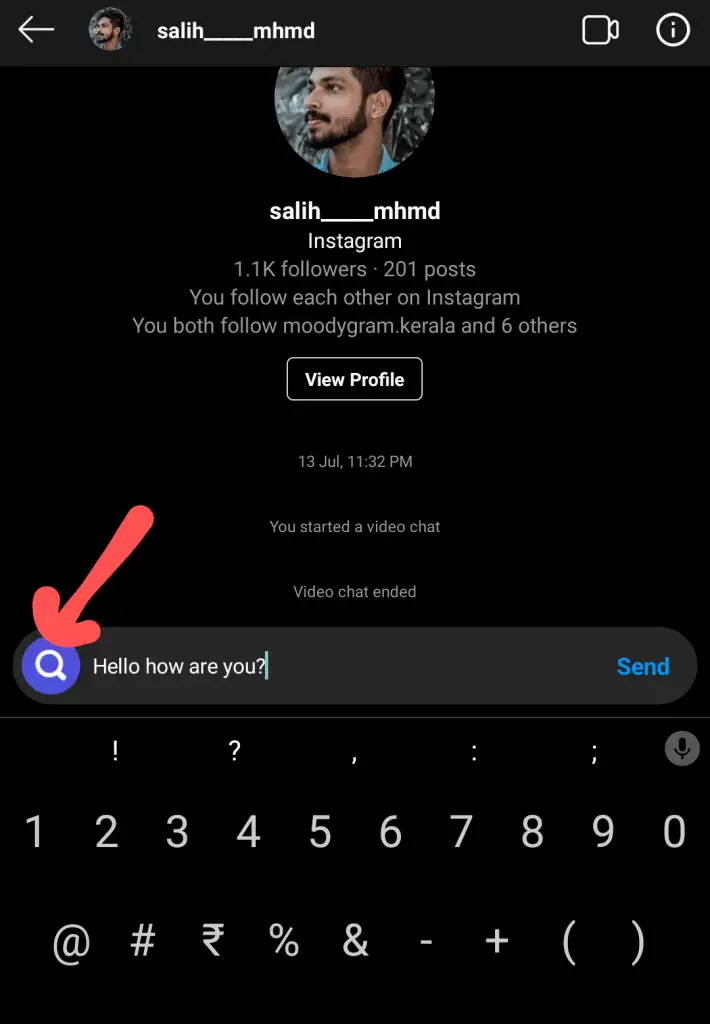 how to send gift message in instagram