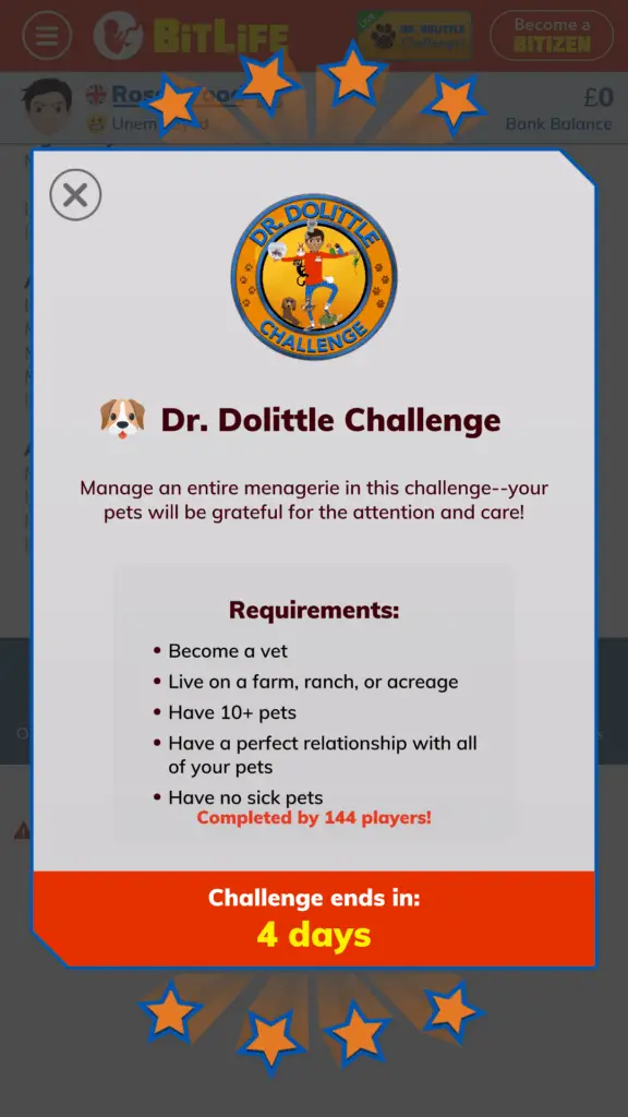 bitlife get around challenge