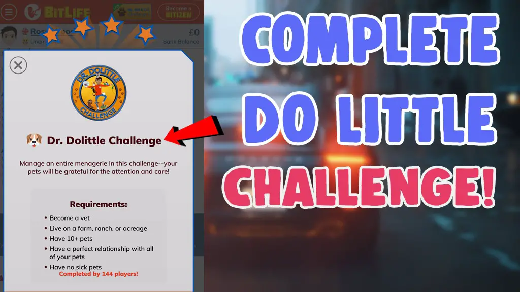 finish dr dolittle challenge bitlife