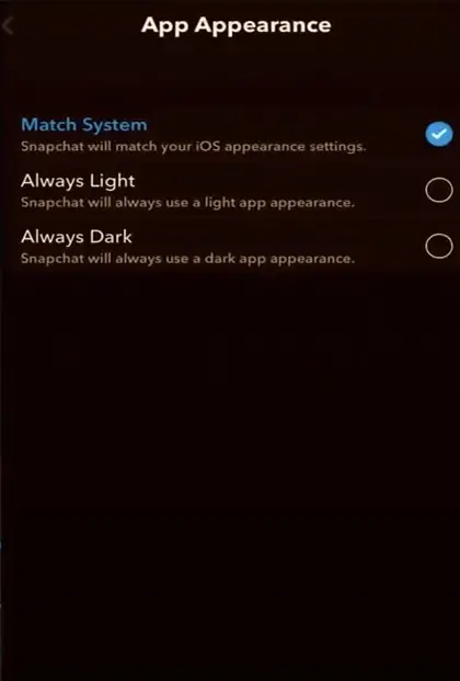 enable dark mode snapchat iphone android