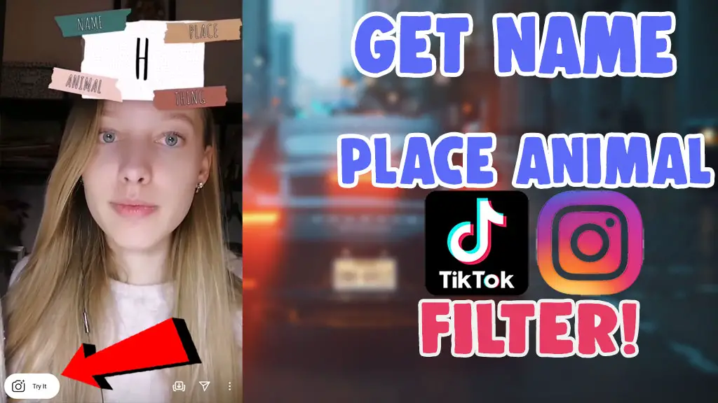 get name place animal thing instagram filter and tiktok