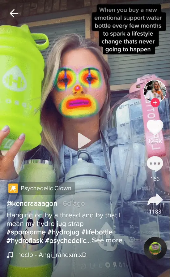 psychedelic clown tiktok filter instagram