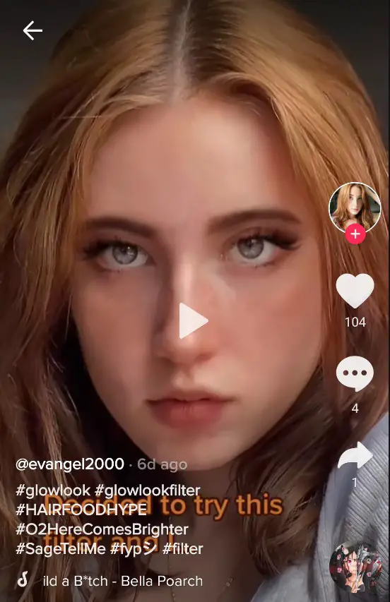 glow look filter instagram tiktok
