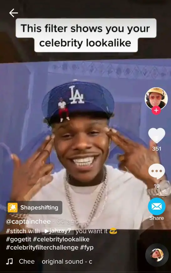 celebrity look alike filter tiktok