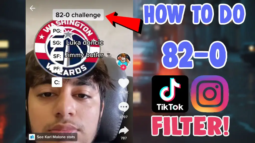 how to do 82-0 challenge nba filter tiktok instagram