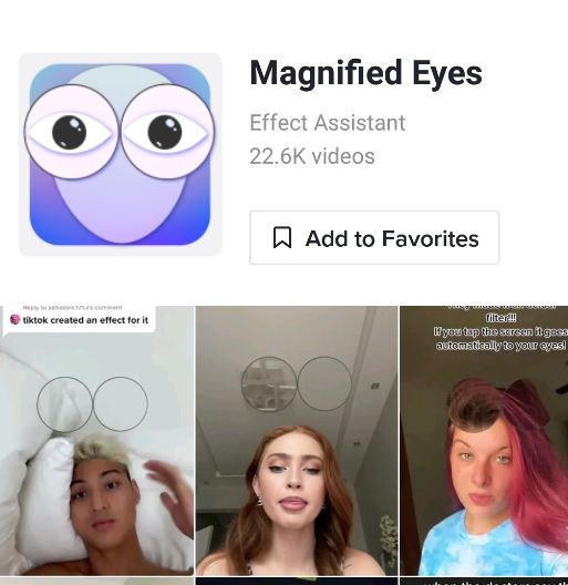 magnified eyes glass filter tiktok