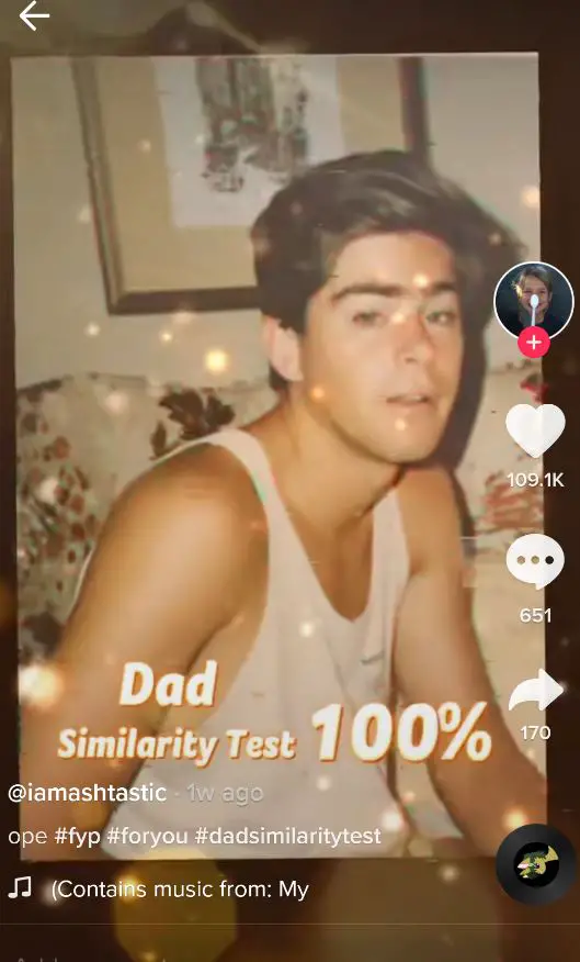 dad similarity test filter tiktok instagram