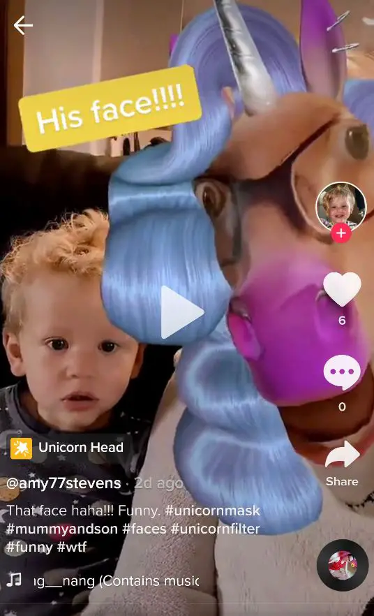 unicorn filter effect tiktok instagram