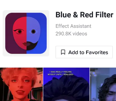 blue and red filter tiktok icon