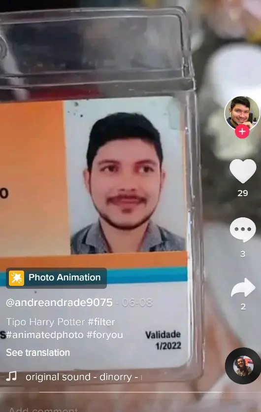 photo animation filter tiktok