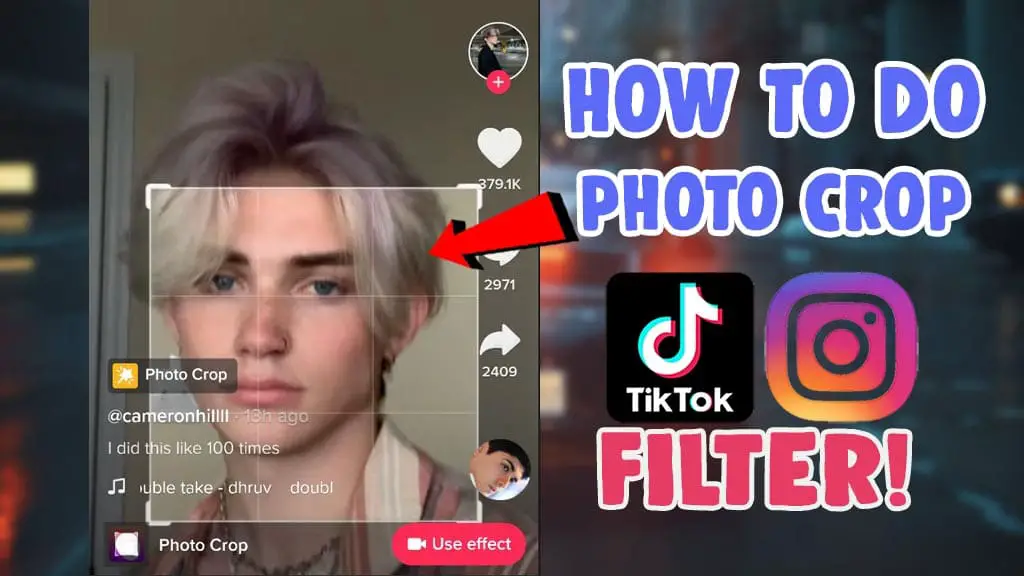 how to get photo crop challenge filter on tiktok