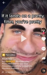 face lottery pretty filter on tiktok