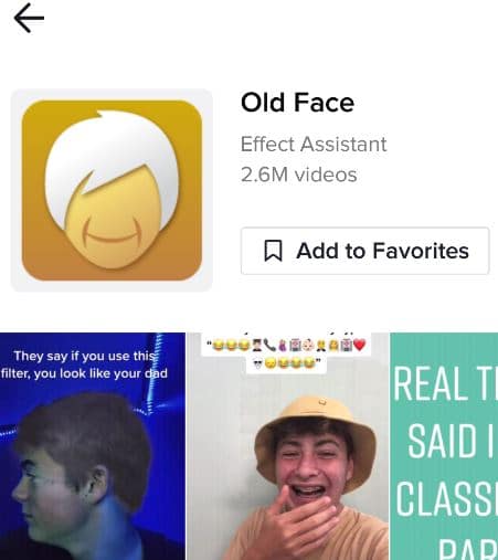 old face filter effect tiktok icon