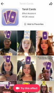 get tarot cards filter on tiktok