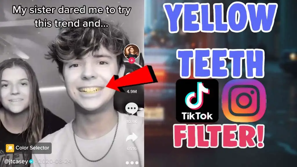 get yellow teeth filter tiktok