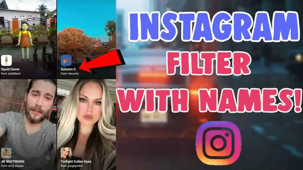 find instagram filter names with pictures