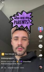 who are my parents tiktok filter