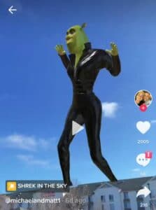 tiktok shrek in sky filter trend 