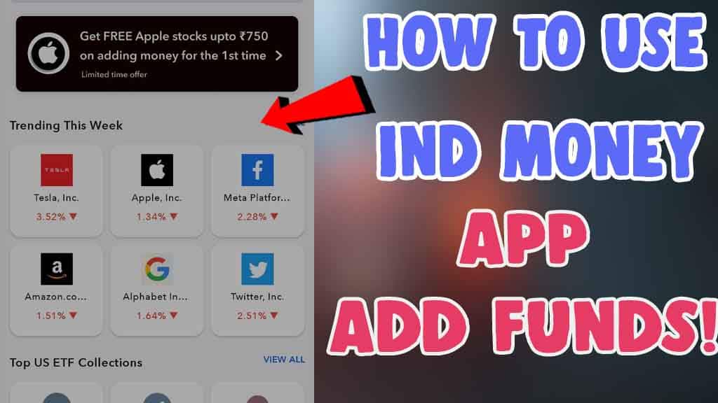 how to use ind money app account create add money
