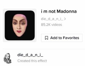 madonna filter effect tiktok icon