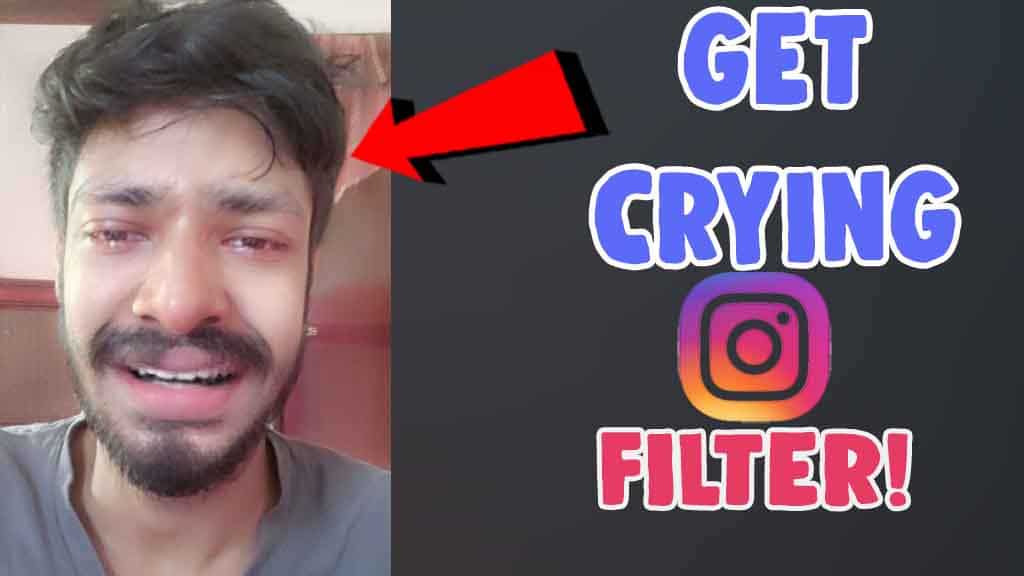 sad crying face filter instagram