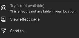 instagram filter not available in my location fix