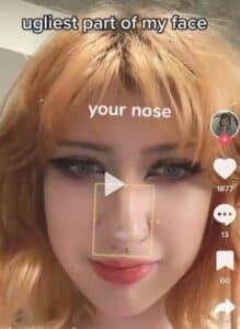 whats the ugliest part of your face tiktok filter