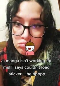 could not load sticker ai manga filter not working 