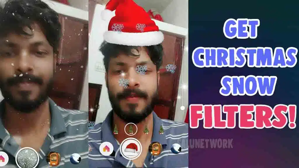 get christmas snow filter effect instagram